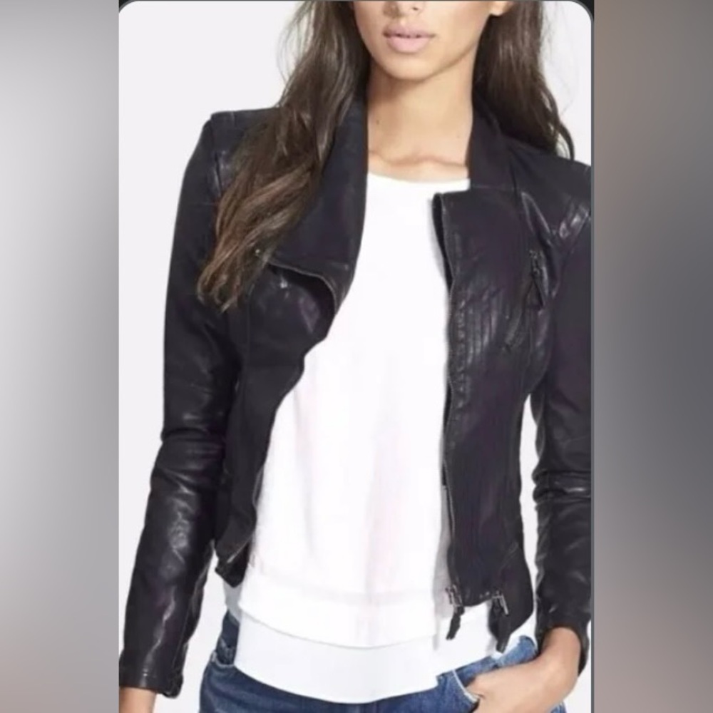 BLANKNYC asymmetrical leather jacket